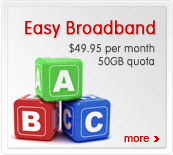 Easy Broadband, $49.95, 50GB of quota.