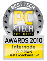 PC and Tech Authority - Best Tech Awards 2010 - Best Broadband ISP, Internode PC and Tech Authority - Best Tech Awards 2010 - Best Broadband ISP, Internode