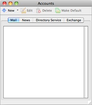 Accounts window Accounts window