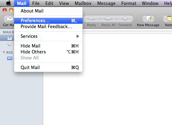 Mail > Preferences… Mail > Preferences…