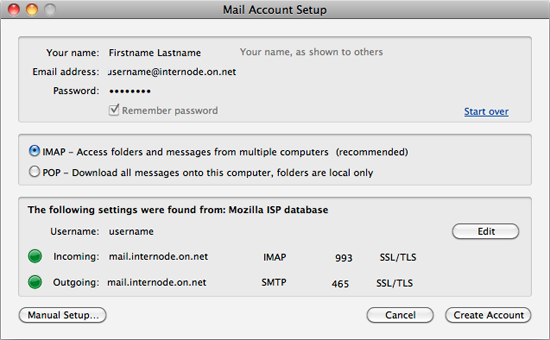 Mail Account Setup