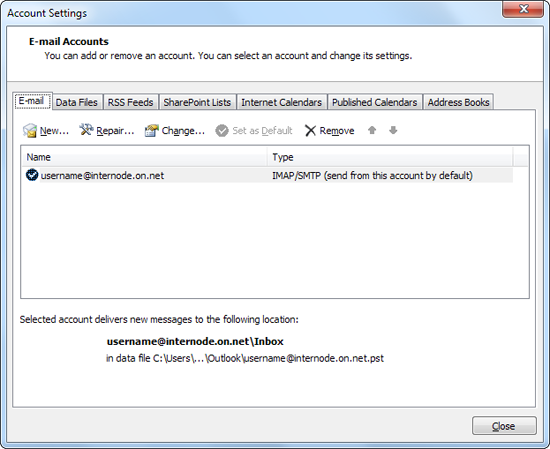 Account Settings: E-mail Accounts Account Settings: E-mail Accounts