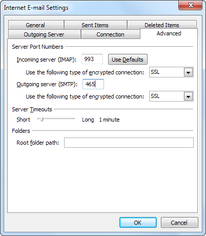 Internet E-Mail Settings: Advanced Internet E-Mail Settings: Advanced