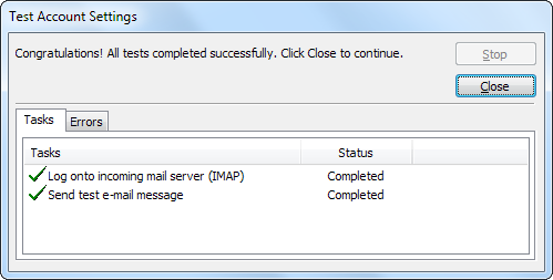 Test Account Settings Test Account Settings