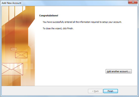 Add New Account: Congratulations! Add New Account: Congratulations!