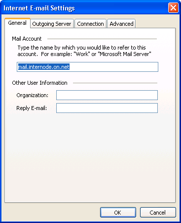 Internet E-Mail Settings Internet E-Mail Settings