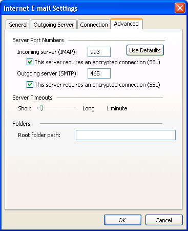 Internet E-Mail Settings: Advanced Internet E-Mail Settings: Advanced