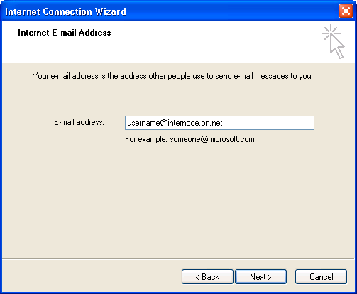 Screenshot: Entering your email address
