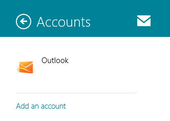 Screenshot: 'Add an account' under Accounts