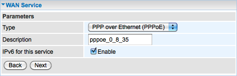 Setting the IPv6 for this service checkbox
