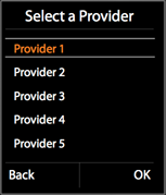 Selecting a provider from the list
