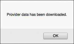 Successful download of provider data