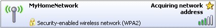Windows XP: Acquiring a network address.