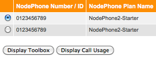 Screenshot: Selecting your NodePhone Number