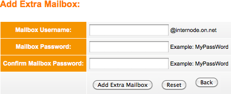 Screenshot: The 'Add Extra Mailbox' Screen in Mailbox Manager