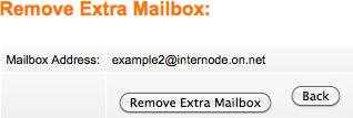 Screenshot: The 'Remove Extra Mailbox' screen in Mailbox Manager