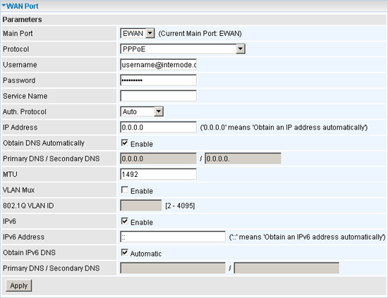 The Configuration page