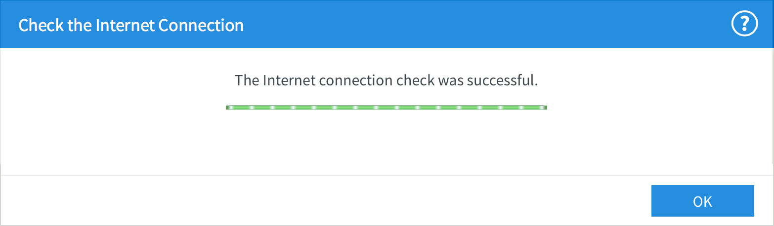 Screenshot: A successful Internet test
