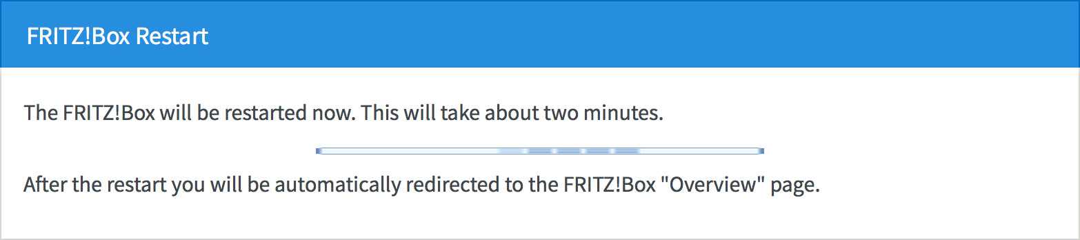 Rebooting the FRITZ!Box