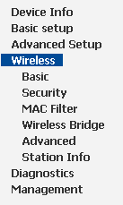 The NetComm NB604N Menu