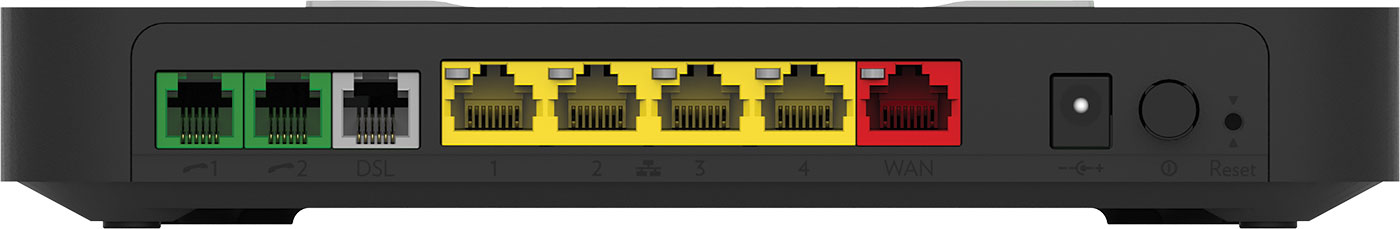 The ports on the back of the TG-789 router.