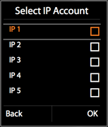The Select IP Account Screen