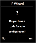 Asking for a code for autoconfiguration