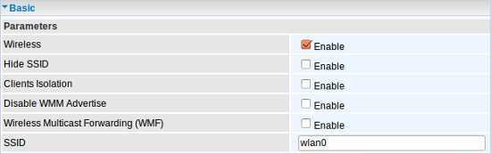 The Billion 7800NXL Wireless Configuration page