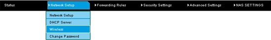 The NetComm NP805N Wireless Menu