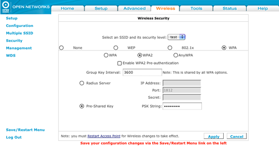 Entering a Pre-shared Key