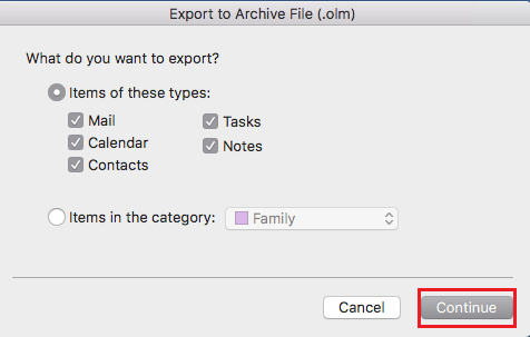 Outlook Mac Export