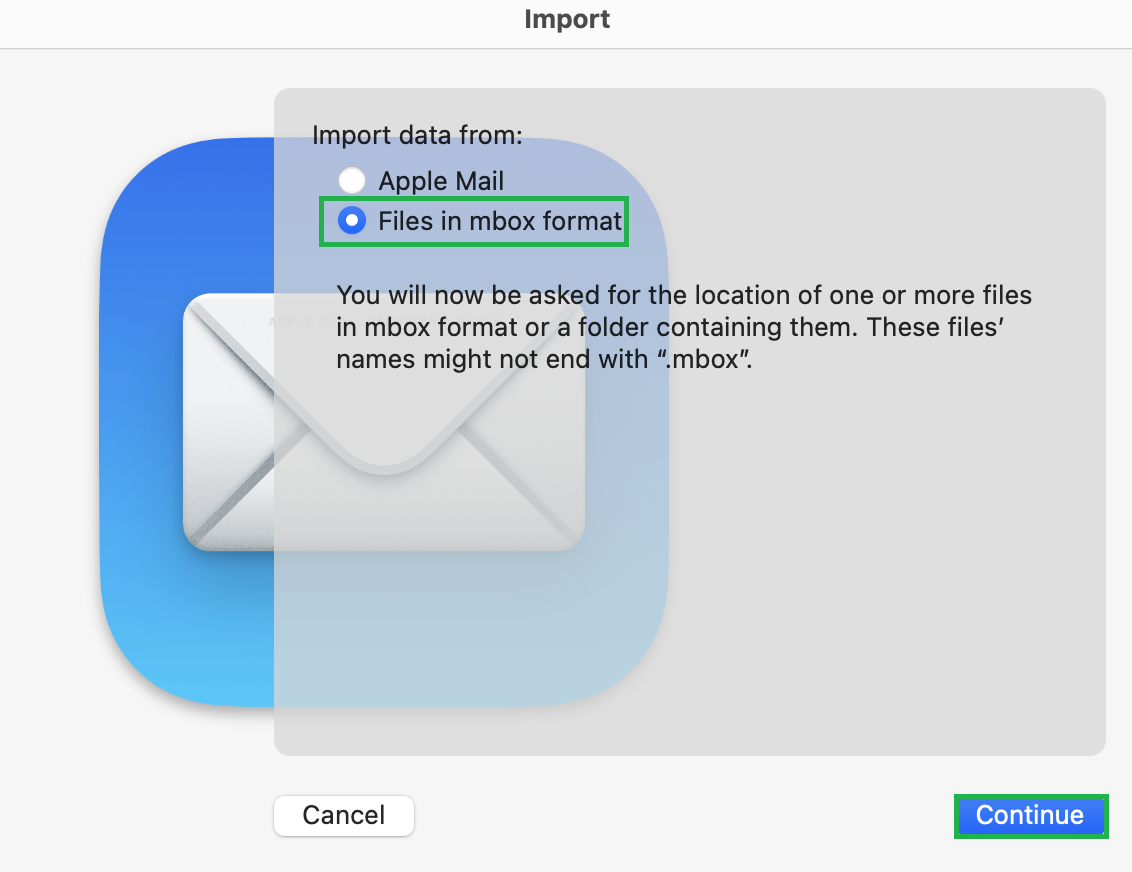 mac mail import